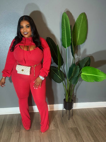 Red jumpsuit