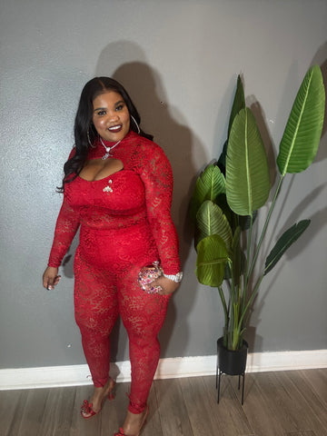 Red Lace Set