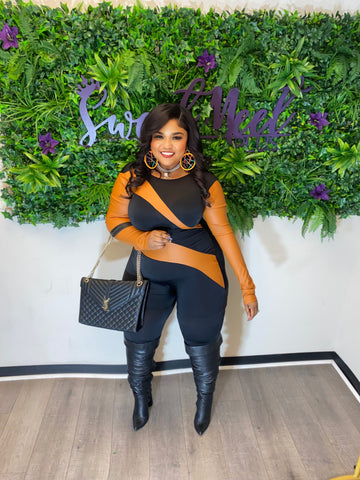FAUX LEATHER JUMPSUITS